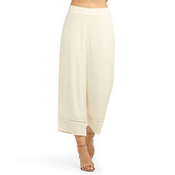 Women's AB Studio Wide Leg Trim Detail Pull-On Crop Pants