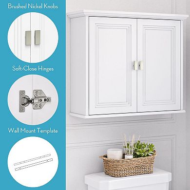 RiverRidge Home Geneva Two-Door Medicine Cabinet with Inset Layered Panel Doors