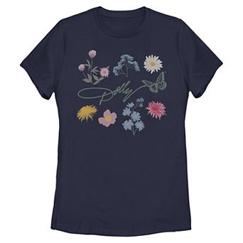 Women's Dolly Parton Flowers Short Sleeve Graphic Tee
