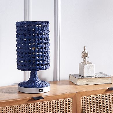 Safavieh Knowles Woven Table Lamp with USB Port