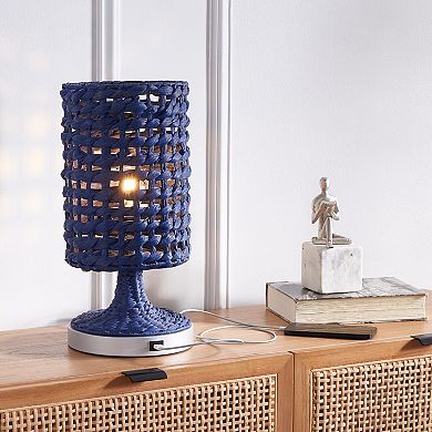 Safavieh Knowles Woven Table Lamp with USB Port