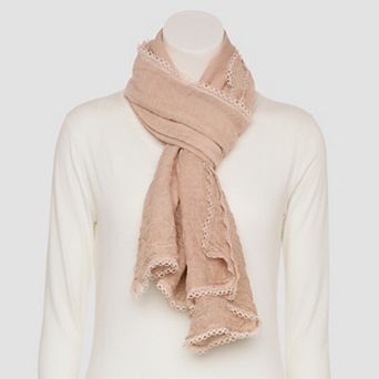 Busbee Style Lace Edge Oblong Scarf