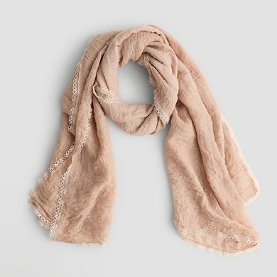 Busbee Style Lace Edge Oblong Scarf