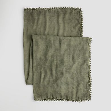 Busbee Style Oblong Pom Trim Scarf