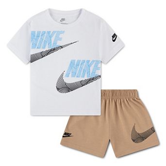 Toddler Boys Nike Swoosh Oversized Short Sleeve T-Shirt & Athletic Shorts 2 pc Set