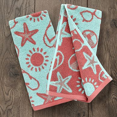 SKL Home Flip Flop Pop Hand Towel 2-Pack Set