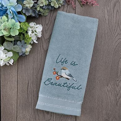 SKL Home Embroidered Beautiful Bird Hand Towel 2-Pack Set