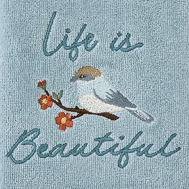 SKL Home Embroidered Beautiful Bird Hand Towel 2-Pack Set