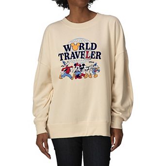 Women's Disney Mickey & Friends Oversized Fleece Crew Sweatshirt