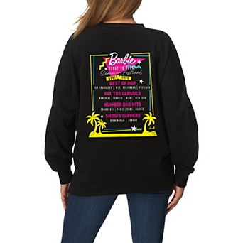 Women's Barbie Ready To Rock! Oversized Fleece Crew Sweatshirt