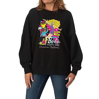 Women's Barbie Ready To Rock! Oversized Fleece Crew Sweatshirt