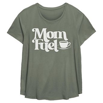 Women's Plus Missy Plus Mom Fuel Short Sleeve Scoop Hem Flow Tee