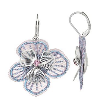 Simply Vera Vera Wang Silver Tone Flower Drop Earrings