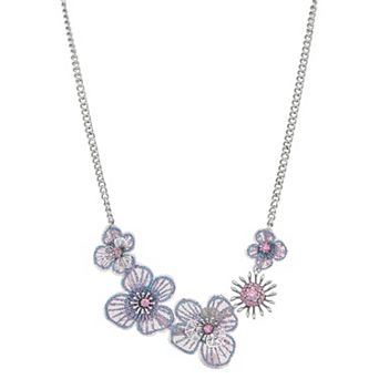 Simply Vera Vera Wang Silver Tone Floral Frontal Necklace