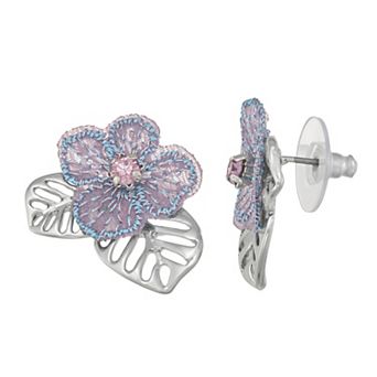 Simply Vera Vera Wang Silver Tone Flower Stud Earrings
