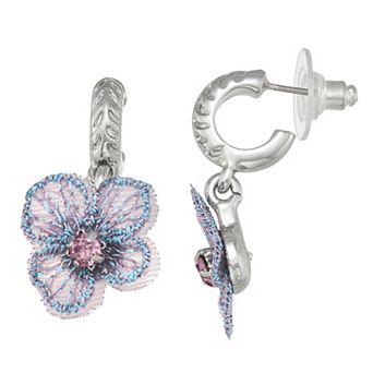 Simply Vera Vera Wang Silver Tone Flower Drop Earrings