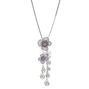 Simply Vera Vera Wang Silver Tone Floral Pendant Necklace