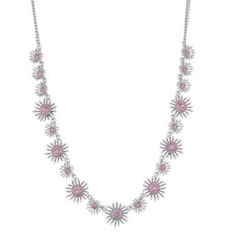 Simply Vera Vera Wang Silver Tone Flower Collar Necklace