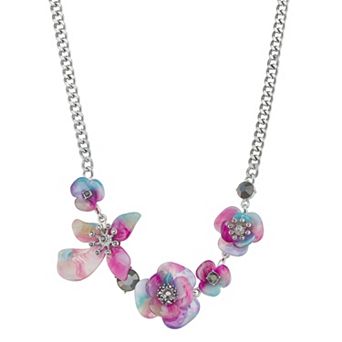 Simply Vera Vera Wang Silver Tone Flower Frontal Necklace