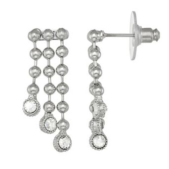 Simply Vera Vera Wang Silver Tone Gemstone Angled Drop Earrings