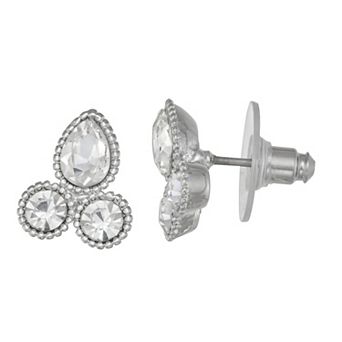 Simply Vera Vera Wang Silver Tone Cluster Stone Stud Earrings