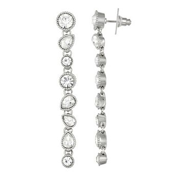 Simply Vera Vera Wang Silver Tone Gemstone Linear Drop Earrings