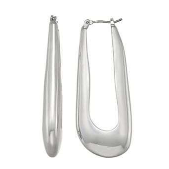 Simply Vera Vera Wang Silver Tone Elongated Hoop Earrings