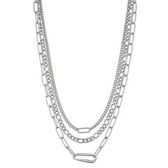 Simply Vera Vera Wang Silver Tone Multi Row Link Necklace