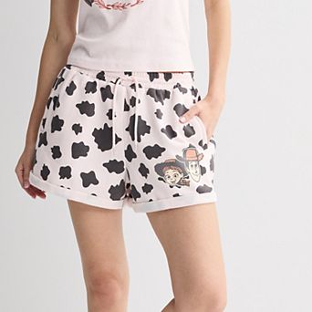 Juniors' Disney / Pixar's Toy Story Woody & Jessie Cow Print Roll Cuff Shorts