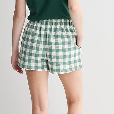 Juniors' Disney's Winnie the Pooh Gingham High Rise Shorts