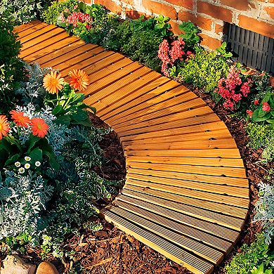 Evergreen Enterprises 4-Foot Curved Wooden Pathway Outdoor Decor
