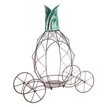 Evergreen Enterprises Metal Pineapple Planter with Wheels