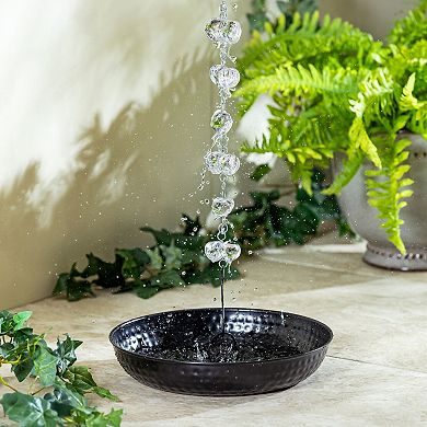 Evergreen Enterprises 70-Inch Glass Pebble Rain Chain Outdoor Decor