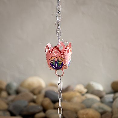 Evergreen Enterprises Hand Painted Basket Rain Chain 96-Inch Outdoor Decor