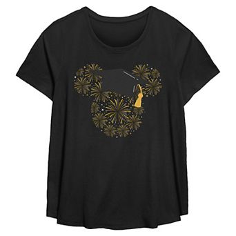 Women's Plus Disney Graduation Fireworks Short Sleeve Scoop Hem Flow Tee
