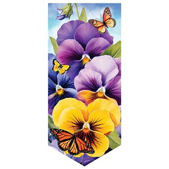 Evergreen Enterprises Pansies & Butterflies Garden Flag