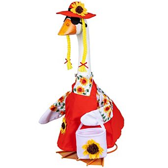 Evergreen Giddy the Porch Goose Sunflower Dress Outdoor Decor