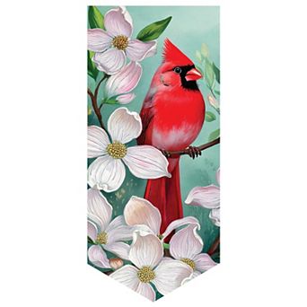 Evergreen Enterprises Cardinal & Dogwoods Suede Garden Flag