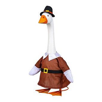 Evergreen Enterprises Giddy the Porch Goose Harvest Pilgrim Suit Outfit Outdoor Decor