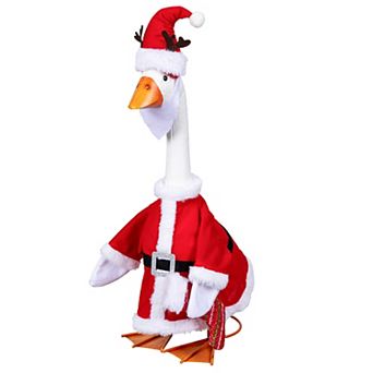 Evergreen Enterprises Giddy the Porch Goose Santa Claus Outfit Outdoor Decor