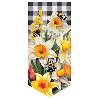 Evergreen Enterprises Buttercup Plaid Pattern Suede Garden Flag