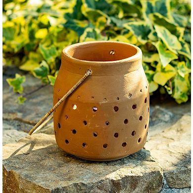Evergreen Enterprises Hand-Carved Terracotta Hanging Planter Outdoor Decor