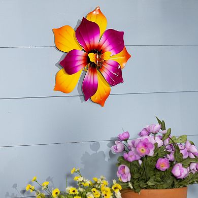 Evergreen Enterprises 74-Inch Blue Flower & Butterfly Solar Metal Wind Spinner