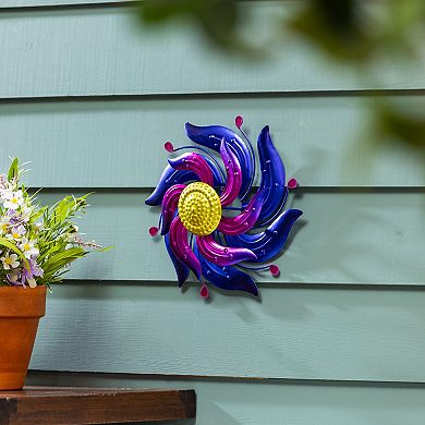 Evergreen Enterprises 85-Inch Colorful Solar Wind Spinner Outdoor Decor