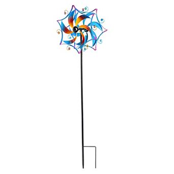Evergreen Enterprises 48-Inch Metal Whirling Mirage Wind Spinner Outdoor Decor