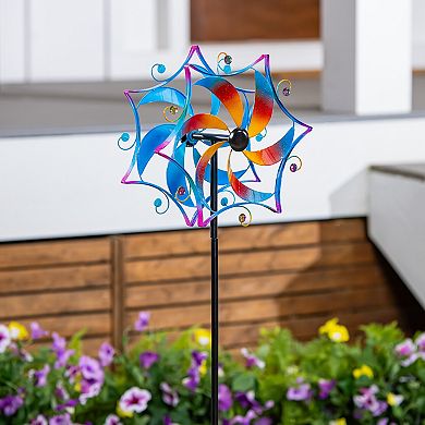Evergreen Enterprises 48-Inch Metal Whirling Mirage Wind Spinner Outdoor Decor