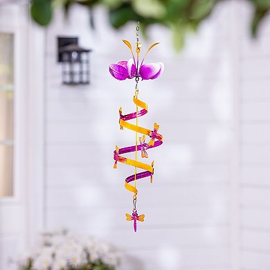 Evergreen Enterprises 91-Inch Metal Pinwheel Prism Spinner Outdoor Decor