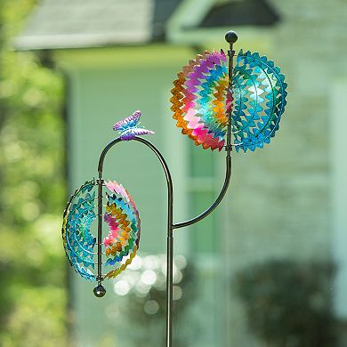 Evergreen 73-Inch Rainbow Whirl Wind Spinner Outdoor Decor