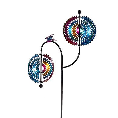 Evergreen 73-Inch Rainbow Whirl Wind Spinner Outdoor Decor
