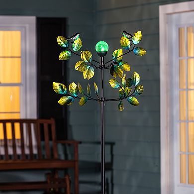 Evergreen Enterprises Bird & Leaves Solar Wind Spinner Outdoor Decor 80-Inch